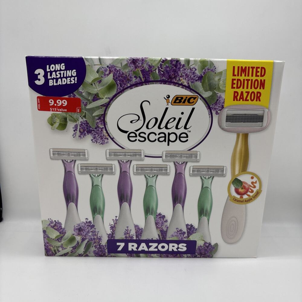 7 Soleil Escape Women's Disposable Razor 3 Blade Moisture Strip Razor Gift Pack